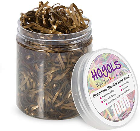 Hoyols Haargummis, elastische Gummibänder, Pferdeschwanz, klein, weich, für Damen und Mädchen, 1000 Stück, goldfarben (goldfarbenes Metall), TPR