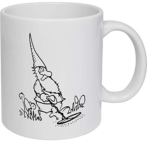 Azeeda 11oz (320ml) 'Metal Detector Gnome' Ceramic Mug/Cup (MG00017374)