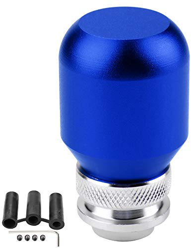 Fydun Auto Schaltknauf Universal Metall Modifikation Manueller Schalthebel Schalthebelhebel Mit 3 Kunststoff Adaptern (Blau)