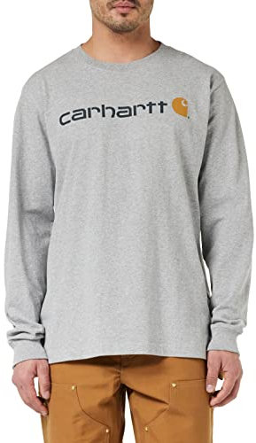 Carhartt Core Logo Longsleeve Heather,Grau Meliert, XL