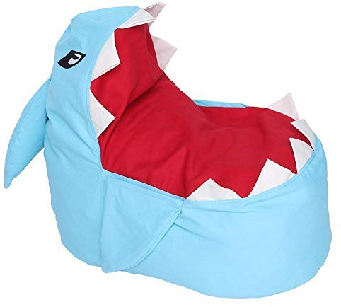 Zerodis Extra Große Sitzsack Hai Stofftier Lagerung Sitzsack Stühle Weichem Plüschtier Organizer Flauschigen Liege Sofa für Kinder Erwachsene Sitzen und Schlafen (Blau)