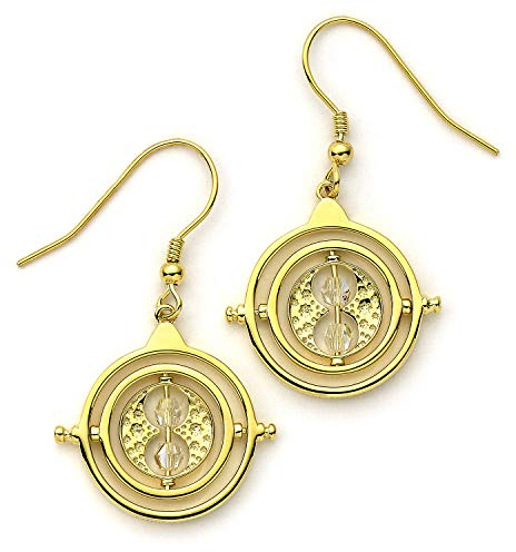 The Carat Shop Harry Potter Zeit Turner Gold überzogene Sterlingsilber-Tropfen-Ohrringe mit Kristallen