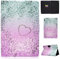CaseFun Custodia per Huawei MediaPad T5 10 Magnetico Smart Case Cover in Pelle Multi-Angolo conla Tasca, Brillantini Amore