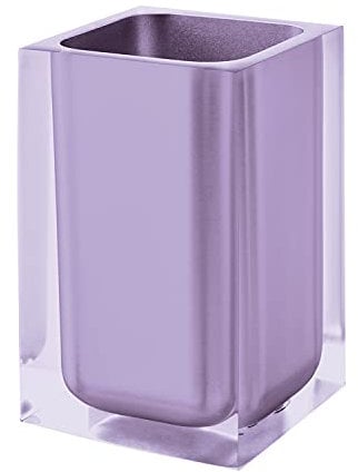 Gedy Lilla, Auckland Bagno, Misure e Peso: 11X7,2X7,2 CM & 0,29 kg, Portaspazzolini in Resina Trasparente di Alta qualità, Design R&S, Fatto a Mano, 2 Anni di Garanzia, Unica