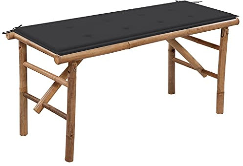 YITHOPI Klappbare Gartenbank,Gartenbank mit Kissen,2 Sitzer Garten Holz Bank Parkbank Balkonbank Terrasse 120 cm Bambus