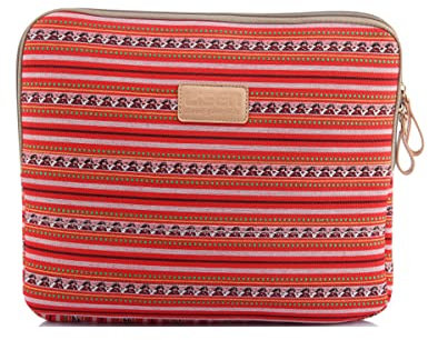 fdsmall Custodia impermeabile in neoprene per computer portatile da 12 pollici, custodia per notebook Acer/Asus/Dell/Lenovo/HP/Samsung (stile etnico rosso)