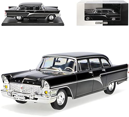 Ixo Gaz-13 Chaika Tschaika Limousine Schwarz 1959-1981 Mit Sockel 1/24 Whitebox Modell Auto