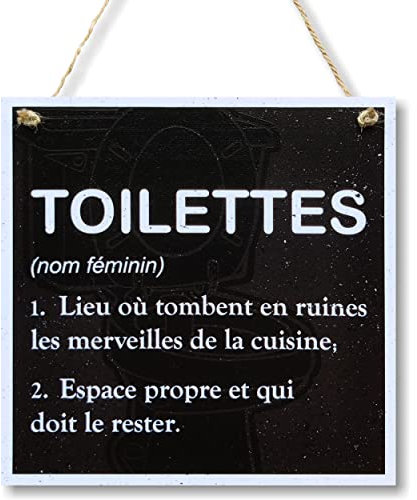 CARISPIBET Attention! Chat manipulateur! décoration drôles pour chez vous plaques décoratives idéal pour les propriétaires des chats 20 x 20 cm (Toilettes)