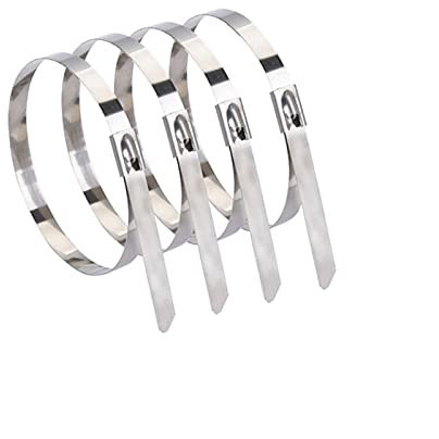 Generic Kabelclip Edelstahl-Aluminium-Metall SS. Solarkabelbinder bündelt mehrere Edelstahl-Kabelbinder (Size : 300 Pieces)