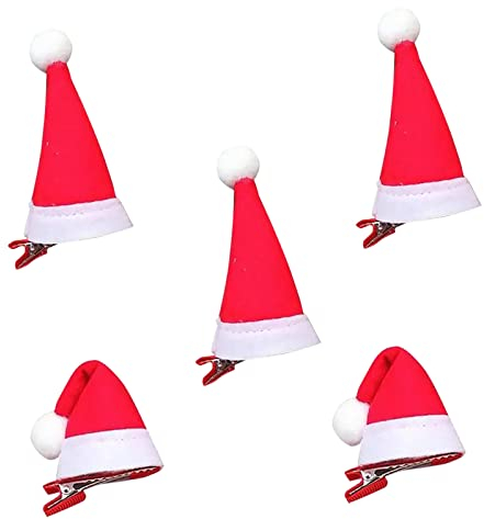 10 Stück Weihnachtsmütze Haarnadeln, Weihnachts Haarklammern, Süße Haarschmuck, Für Weihnachtliche Partydekorationen, Haarschmuck für Mädchen