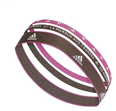 adidas Unisex Training Headbands 3 Per Pack, earth strata/preloved fuchsia/white, M