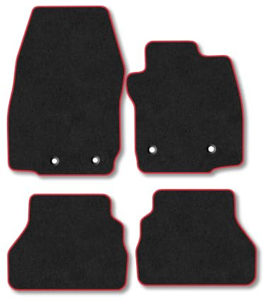 Ford B-Max (2015-2017) Carpet Car Mats | Red Edge Trim Tailored Fit Floor Mats Full Coverage Protection Accessories Easy Clean Anti Slip Made in the UK
