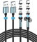 Kuulaa Chargeur Magnétique Type C, Transfert de Données Charge Rapide 3A Câble Aimanté, Nylon 9Pin Cable Magnetique Type c pour Samsung Galaxy S10/S9/S8, Huawei P20, Honor, LG(1M+1M)