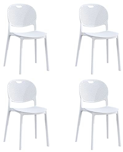 SHIITO | 4 Sillas de Cocina Chicote | 80 X 40 X 55 - Blanco | Moderna y Funcional para Cualquier Espacio | Descubre Nuestra Silla Blanca con Diseño Minimalista y Ergonómico