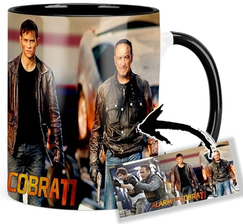 Alarm Für Cobra 11 B Tasse Innen & Henkel Schwarz Keramikbecher Mug