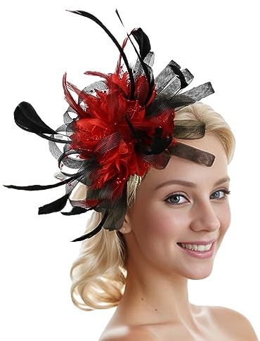 Fascinator Hut Damen Mädchen Hut Bibi Zubehör Haar Mesh Hut Hochzeit Elegant Voile Stirnband Clip Stirnband Braut Kirche Hut Party Cocktail Royal Ascot Hut Damen Mädchen Hut Fascinator Kopfschmuck