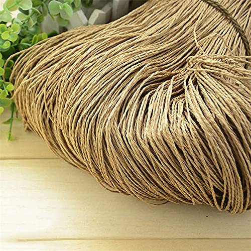 Hilo de paja de rafia Natural de 600 metros y 500g para tejer a mano, ganchillo, sombrero de verano, bolso, cojín, cestas, Material de tejer, artesanía DIY