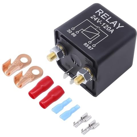 HISports Trennrelais 24V 120A,Auto Relais für Zweitbatterie Stabile Leistung ,4 Pin Relais ,für Kfz Anwendungen Automobile Heavy Vehicle-LKW Bagger