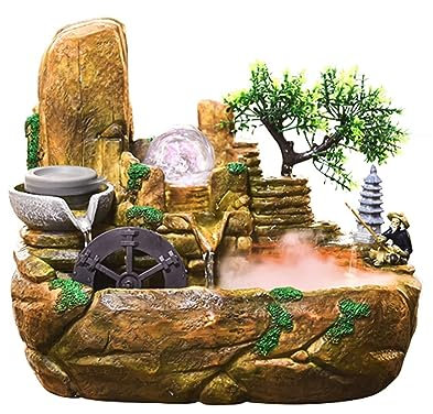 Fuente Jardin Exterior Grande Fuente de Mesa Fuente de Mesa - Calma Relajante Agua Sonido Mesa Fuente Cascada