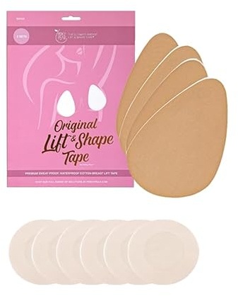 Perky Pear Original Lift & Shape Boob Tape [A-G Cups] - 2 Pairs of Boob Tape & 3 pairs Nipple Protector covers - Colour Options (A-B, Beige)