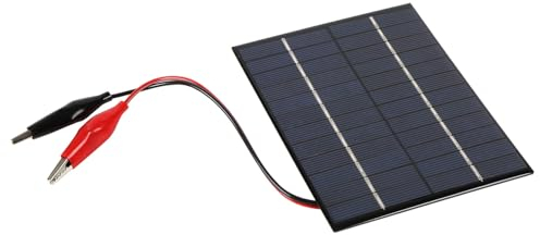Panel Solar de 2 W 12 V batería para Bricolaje Cargador Solar + Clip de Tigre, Cargar baterías al Aire Libre y Productos electrónicos con bajo Consumo de energía