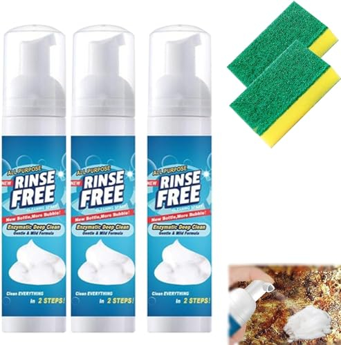 Dumalt Foam Cleaner, 2024 Dumalt Rinse Free Foam Cleaner, Rinse Free Cleaning Spray, Splash Spray Foam Cleaner, All Around Kitchen Cleaning Foam, For Bathroom, Car, House (3 Pcs)