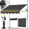 tillvex Store de Balcon 150 cm Anthracite avec LED avec manivelle - sans perçage - Résistant aux UV et réglable en Hauteur - Protection Solaire étanche