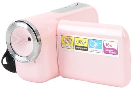 Acouto Videokamera-Camcorder, 16 MP, 1080P, HD, 16-facher Zoom, 2,0-Zoll-Farb-TFT-Bildschirm, Digitalrekorder, Multifunktion, für, Teenager, Studenten, Anfänger, Ältere ()