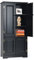 KOMFOTTEU Hochschrank mit Doppeltür & Ablagen, Mehrzweckschrank Stehschrank mit verstellbaren Regalen, Beistellschrank Buffetschrank für Bad Wohnzimmer Flur 58,5x32x123cm (Schwarz)
