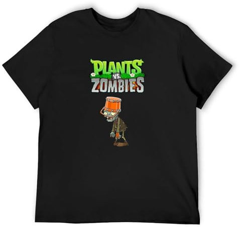 ZE YUAN Pwlz Kid's Retro Plants Vs. Zombies T-Shirts 3XL Black