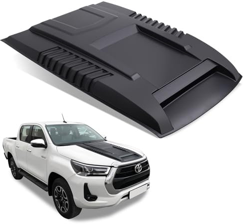 JHCHAN Schwarz Motorhaubenschaufel für Toyota Hilux 2021-2025, Hilux AN110 AN120 AN130 Invincible X Invincible GR Sport Revo Rocco Rogue ABS Motorhaube Offroad-Zubehör