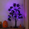 60CM Halloween Deko Künstliche Baumlampe mit 24 LED Spinnen Licht, Herbstdeko Lichterbaum LED Baum Lichter USB oder Batteriebetrieben Birkenbaum Tischlichter für Halloween Dekoration Herbst Deko (B)