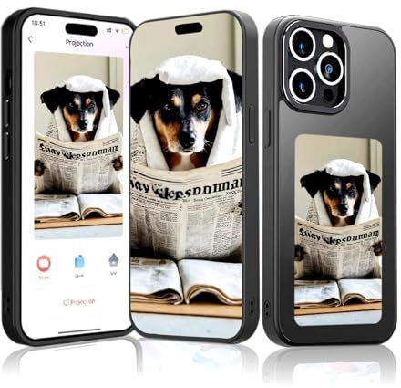 Reaqnik Ink Screen Handyhülle (HD-Upgrade), 4 Zoll Personalisierte Hülle für iPhone 16 Pro Max, Benutzerdefinierte Bilder auf dem E-Ink Handyhülle Anzeigen, AI Phone Case, NFC Hülle, TPU, Schwarz
