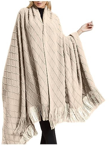 Poncho Damen Baggy Lechit Stola Atmungsaktiv Dirndl Jacke Mittelalter Strick Ponchos & Capes Warm Trachtenjacke Große Größen Ärmelschal Bequem Pullover Schal Pashminas Kaschmir Schal