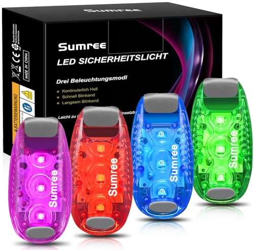 Sumree LED Blinklicht Schulranzen Sicherheitslicht 2er Set, Clip Sicherheit Licht Kinderwagen Licht Lauflicht Haustier Licht für Kinder Rucksack, Hunde Leuchtanhänger, Katzen, Jogger, Kinderwagen