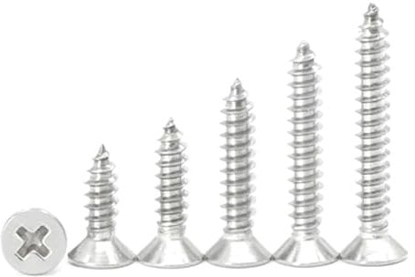 M4 Phillips Self-Tapping Screws Countersunk Flat Head Stainless Steel Screw Nails, 6pcs, M4x95mm