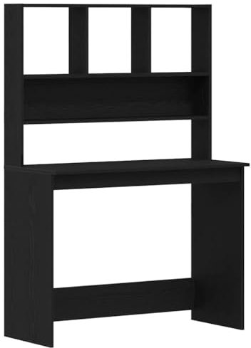 vidaXL Schreibtisch mit Regalen Schwarz Eichen-Optik 102x45x148 cm