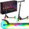 LUMI Ride Kinderroller 2 Räder ab 3 Jahren, LED - 7 Farben, 20 Programme - 3-stufige Lenkerhöhenverstellung, Fußbremse, abnehmbare Griffe (Schwarz)