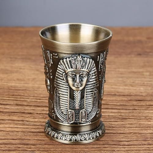 Taza de cóctel de metal estilo antiguo Egipto estética adecuada para cualquier ocasión (bronce)