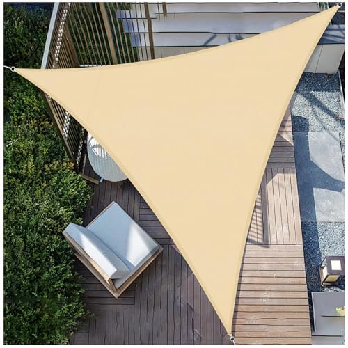 ZHJSHOU Toldo Vela Triangular Impermeable 1x1x1m con Anillas D – 95% Protección UV para Terraza, Jardín y Balcón,180g/m² Velas de Sombra Exterior Resistentes al Agua con Cuerdas