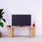 Bimossa Beca TV Stand – 100 cm Modern Compact TV Unit with Curved Edges, Open Shelf & Cabinet Storage, Ready to Assemble (Oak)