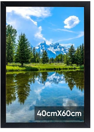 Lindahandel 40x60cm Bilderrahmen, Rahmen aus holz,Frame 40x60cm,MDF-Rahmen Wand Bilderrahmen Moderner Fotorahmen,Schwarz,Perfekt zum Verschenken