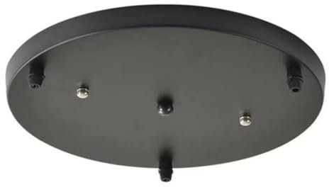 DESHOME Baldachin Lampe Schwarze 3-Loch Rund Deckenbaldachin Ø 35cm Kabelabdeckung Deckenrosette Metall Lampenabdeckung Decke Lampenschirm Deckendose, für Hängeleuchte Deckenleuchte