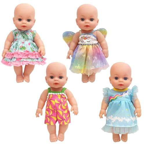 Puppenkleidung 30 cm Baby Puppe Kleidung 30-35 cm Baby Outfits Sommer Puppenkleid Flamingo Bananen Pony Schmetterlings Thema Baby Puppe Outfits für 12-14 Zoll Puppe