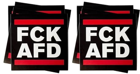 FlagShipper FCK-AFD Aufkleber Set – 100x Protest-Sticker mit politischem Statement – Rechteckige Klebefolie gegen Rechtsextremismus – Ideal für Demo, Wahl & Kundgebung – wetterfest & stark haftend