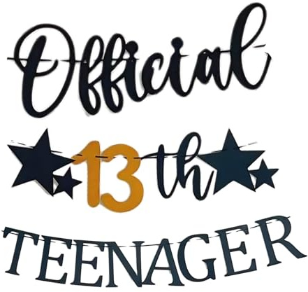 13 Geburtstag Banner Mann Girlande Alles Gute zum Geburtstag13 Jahre Happy 13 th Birthday Banner Girlande deko Gold Schwarz Junge Mädchen