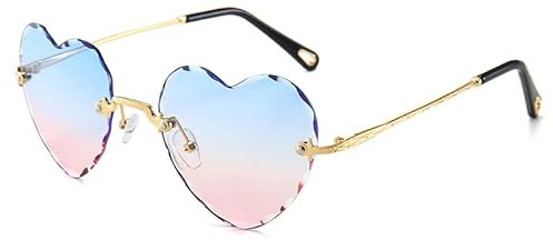 AmazingRose Retro randlose Herzförmige Sonnenbrille für Damen Herren