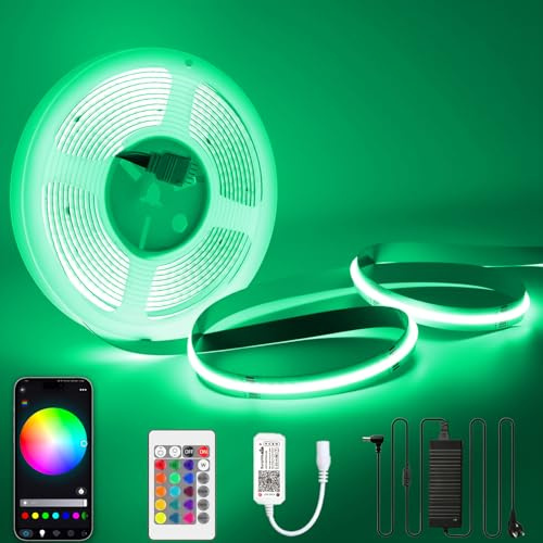 Lam(MS)pen Striscia LED COB 24V 10M RGBW dimmerabile con telecomando e alimentatore Striscia LED COB RGB+bianco caldo 3000K, controllabile tramite app, compatibile con Alexa Google Home