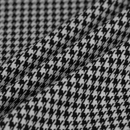 Milano Strickstoff Hahnentritt Grau 160cm MT Eigenproduktion - 71% Polyester 26% Viskose 3% Elasthan - Stoffdichte : Sehr schwer 320 g/m2-160 cm Breite - Meterware
