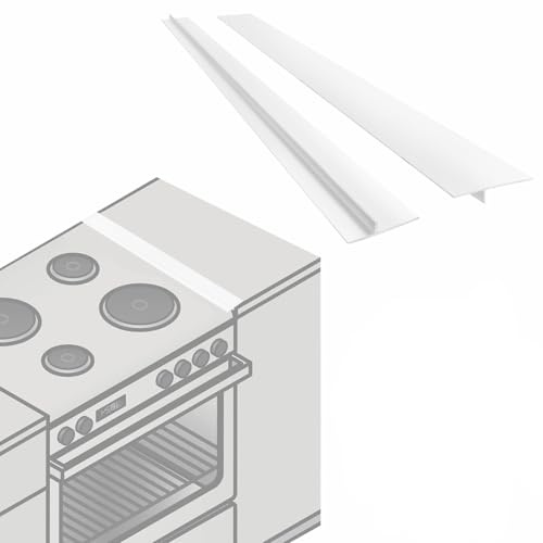 Befun 2PCS Stove Gap Covers, Silicone Cooker Sides Gap Filler 25 White | Heat Resistant, T-shape Non-Slip Design, Seals Spaces Between Stovetop and Counter for Kitchen Countertop